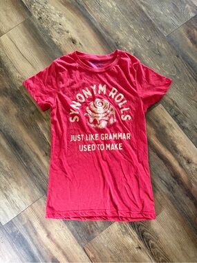 Crazy Dog T-Shirts Red 'Synonym Rolls' Short Sleeve Tee